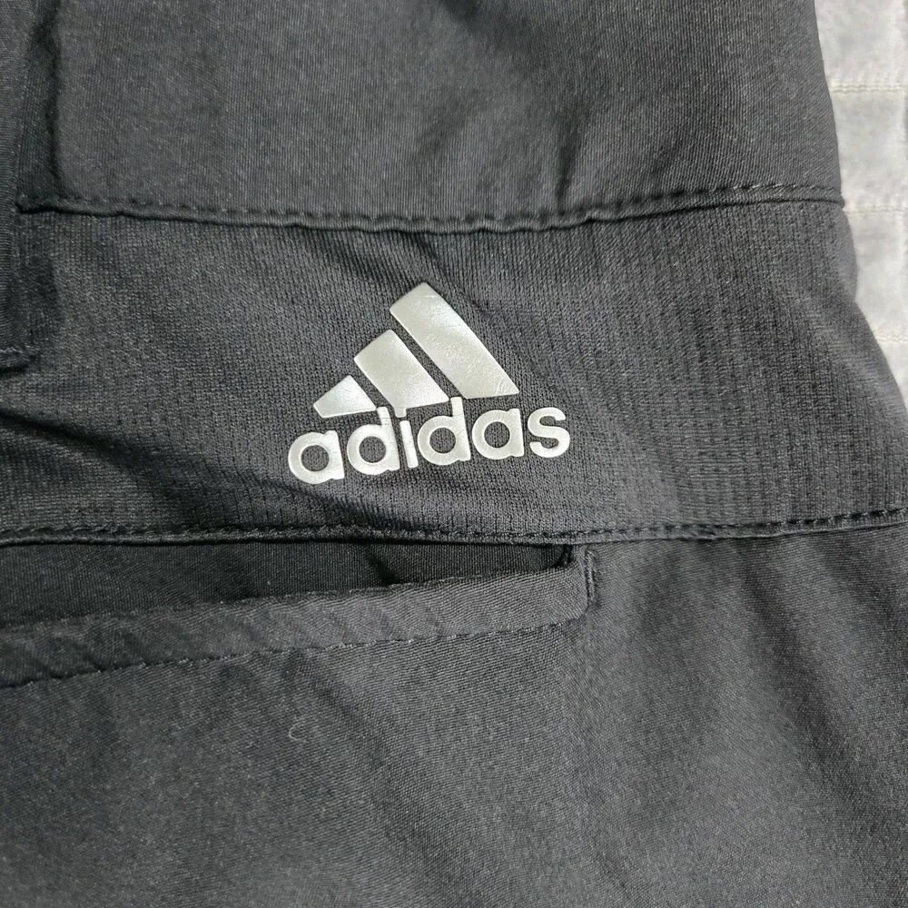 Mens Adidas Golf Performance Pants Black Stretch Flat Front 34x30